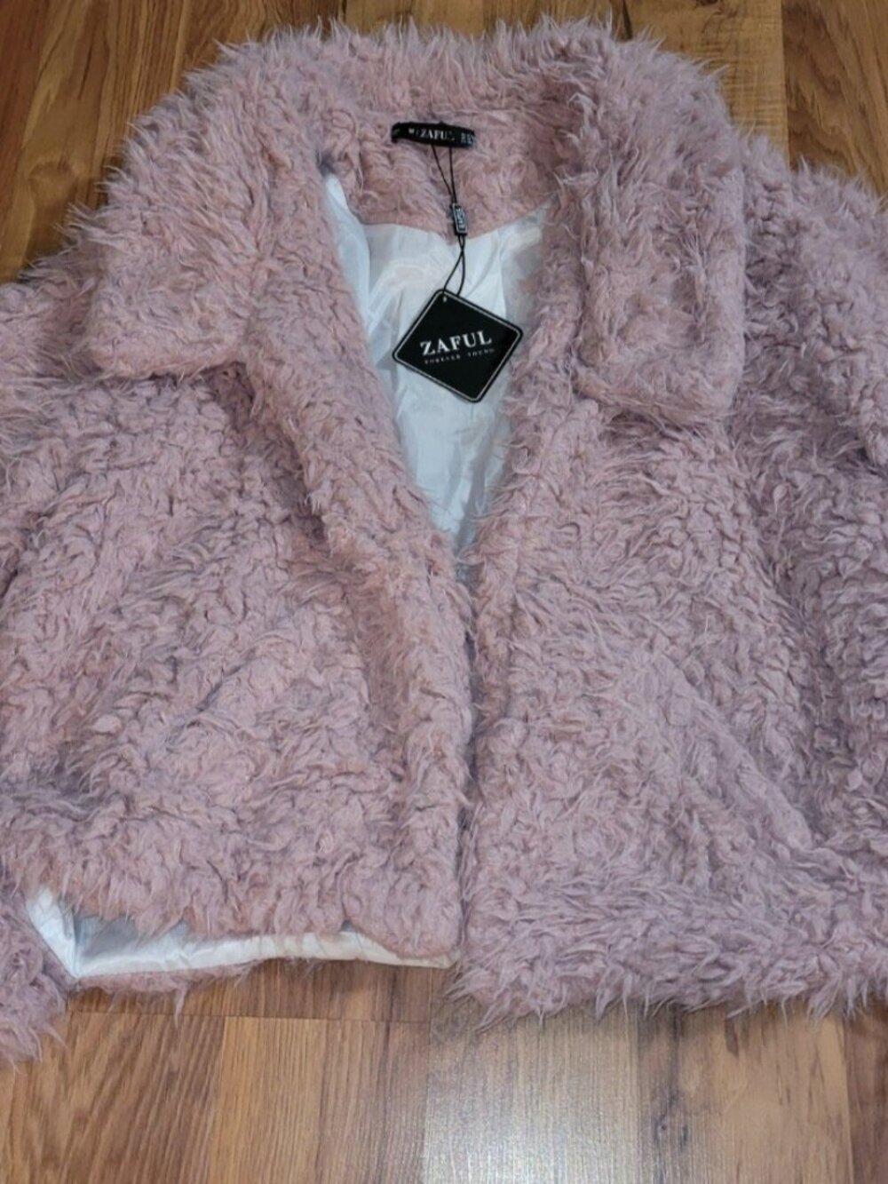 Zaful Pink teddy faux fur jacket